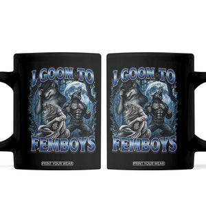 I Goon to Femboys Funny Edging Alpha Wolf Coffee Mug Stupid Brainrot Meme
