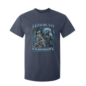 I Goon to Femboys Funny Edging Alpha Wolf T Shirt For Kid Stupid Brainrot Meme