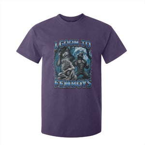 I Goon to Femboys Funny Edging Alpha Wolf T Shirt For Kid Stupid Brainrot Meme