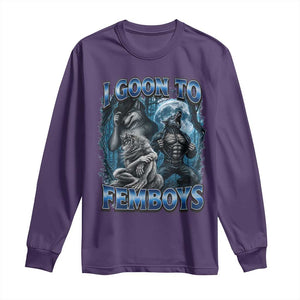 I Goon to Femboys Funny Edging Alpha Wolf Long Sleeve Shirt Stupid Brainrot Meme