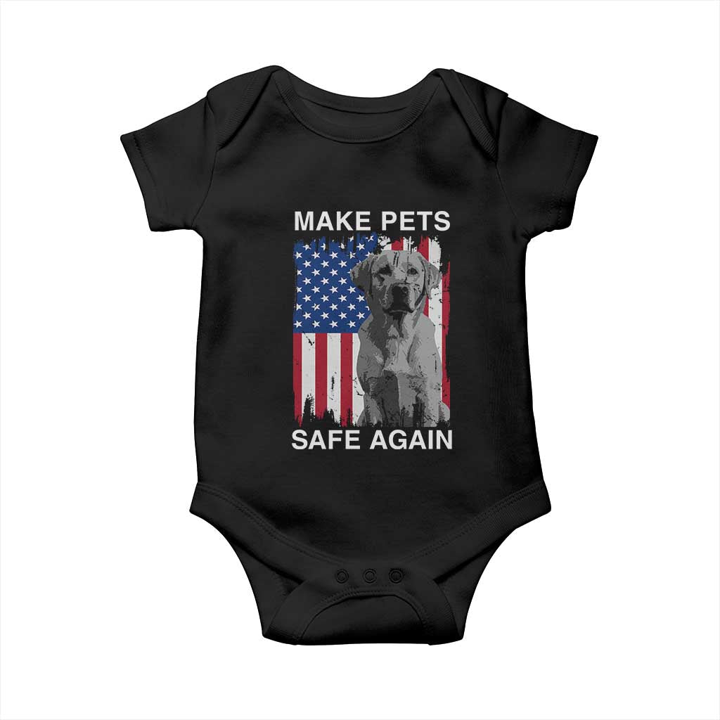 Trump Supporter Baby Onesie Make Pets Safe Again Dog Vintage American Flag TS11 Black Print Your Wear