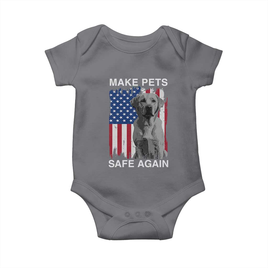 Trump Supporter Baby Onesie Make Pets Safe Again Dog Vintage American Flag TS11 Charcoal Print Your Wear