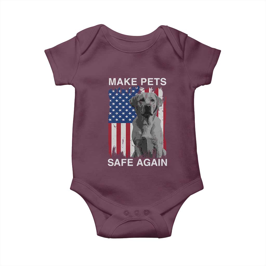 Trump Supporter Baby Onesie Make Pets Safe Again Dog Vintage American Flag TS11 Maroon Print Your Wear