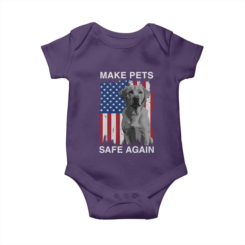 Trump Supporter Baby Onesie Make Pets Safe Again Dog Vintage American Flag TS11 Purple Print Your Wear