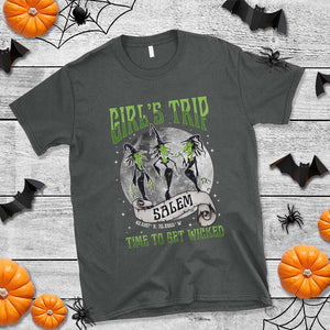 Halloween Witches T Shirt Girl's Trip Salem Time To Get Wicked Moon TS11 Dark Heather Print Your Wear
