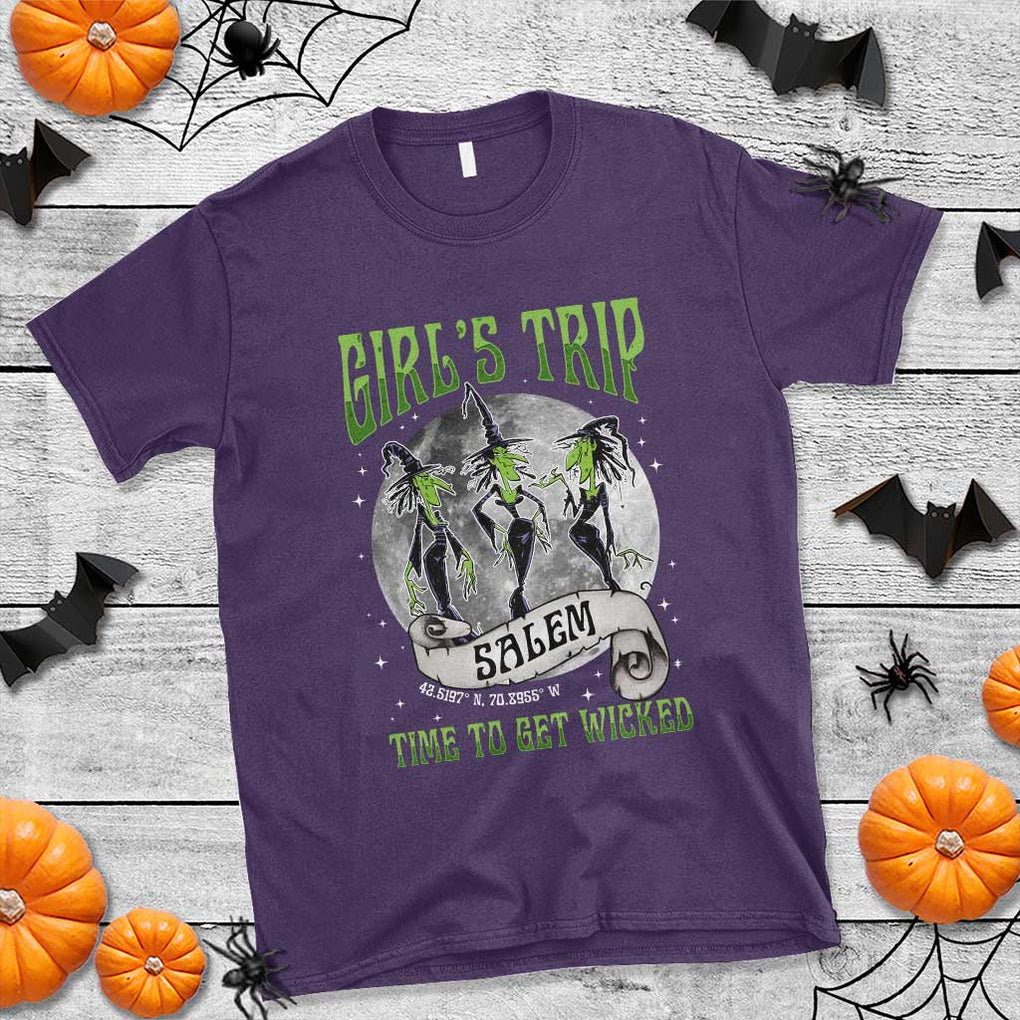 Halloween Witches T Shirt Girl's Trip Salem Time To Get Wicked Moon TS11 Purple Print Your Wear