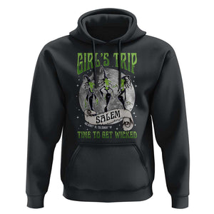 Halloween Witches Hoodie Girl's Trip Salem Time To Get Wicked Moon TS11 Black Print Your Wear