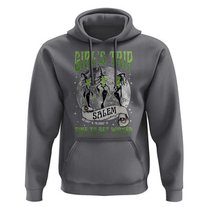 Halloween Witches Hoodie Girl's Trip Salem Time To Get Wicked Moon TS11 Charcoal Print Your Wear