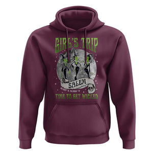 Halloween Witches Hoodie Girl's Trip Salem Time To Get Wicked Moon TS11 Maroon Print Your Wear
