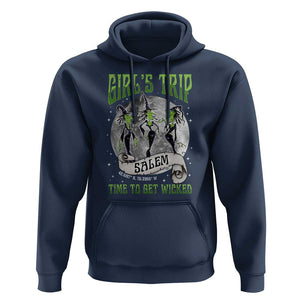 Halloween Witches Hoodie Girl's Trip Salem Time To Get Wicked Moon TS11 Navy Print Your Wear