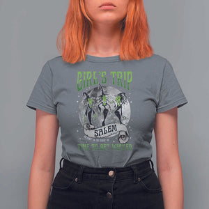 Halloween Witches T Shirt For Women Girl's Trip Salem Time To Get Wicked Moon TS11 Charcoal Print Your Wear