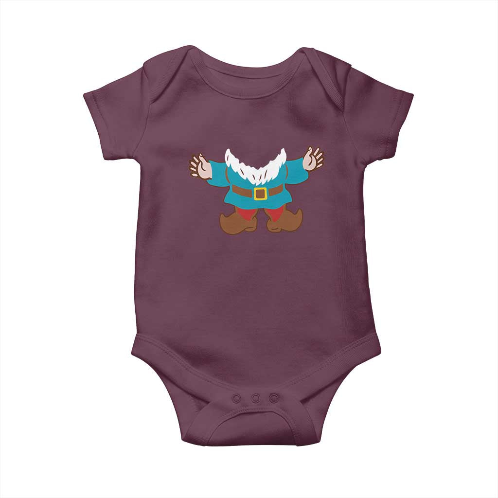 Funny Halloween Baby Onesie Garden Gnome Body Costume Beard TS11 Maroon Print Your Wear