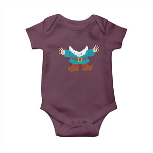 Funny Halloween Baby Onesie Garden Gnome Body Costume Beard TS11 Maroon Print Your Wear