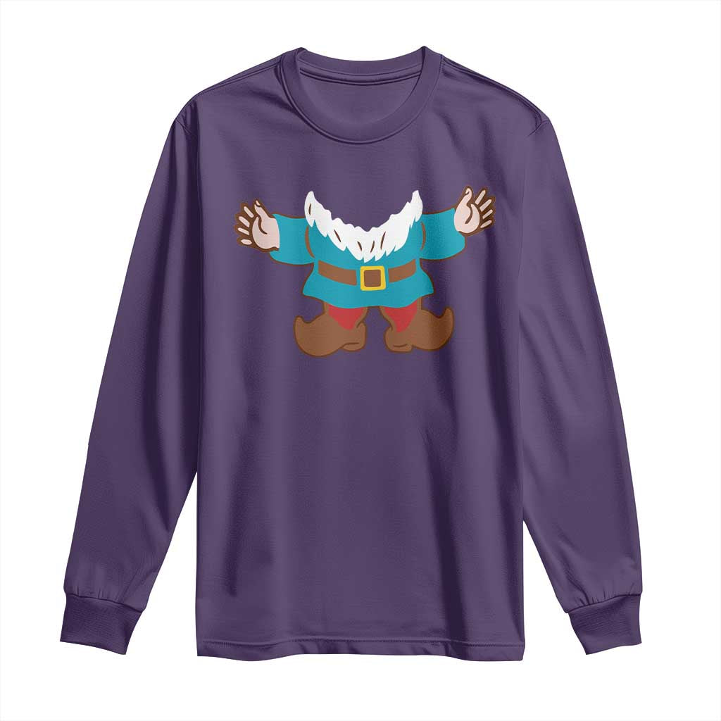 Funny Halloween Long Sleeve Shirt Garden Gnome Body Costume Beard TS11 Purple Print Your Wear