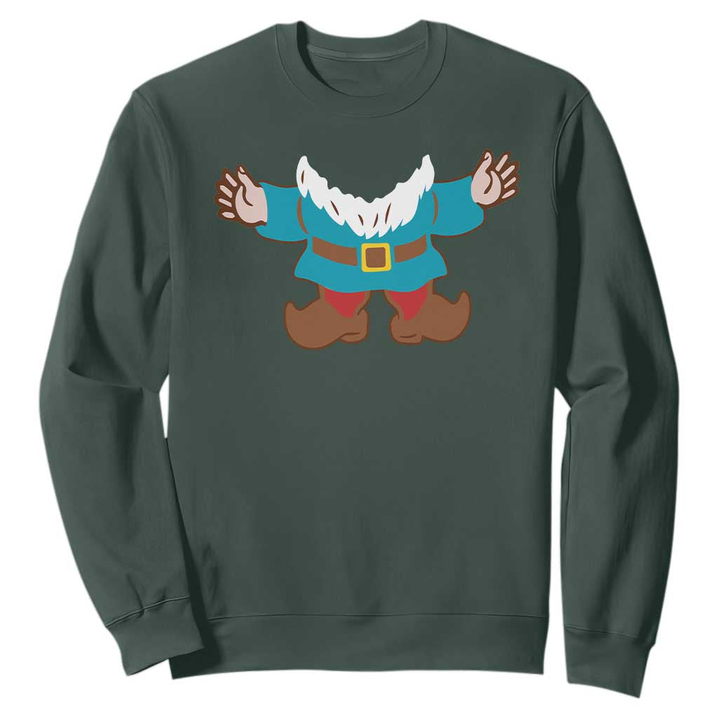 Funny Halloween Sweatshirt Garden Gnome Body Costume Beard TS11 Dark Forest Green Print Your Wear