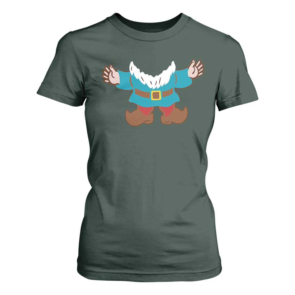 Funny Halloween T Shirt For Women Garden Gnome Body Costume Beard TS11 Dark Forest Green Print Your Wear