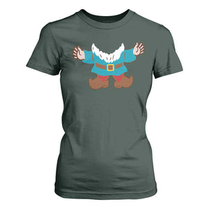 Funny Halloween T Shirt For Women Garden Gnome Body Costume Beard TS11 Dark Forest Green Print Your Wear
