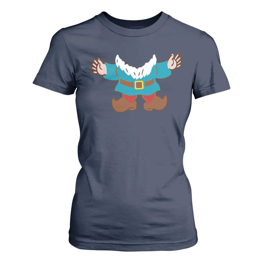 Funny Halloween T Shirt For Women Garden Gnome Body Costume Beard TS11 Navy Print Your Wear