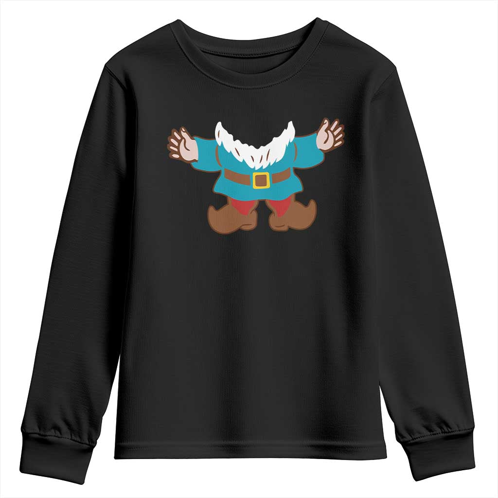 Funny Halloween Youth Sweatshirt Garden Gnome Body Costume Beard TS11 Black Print Your Wear