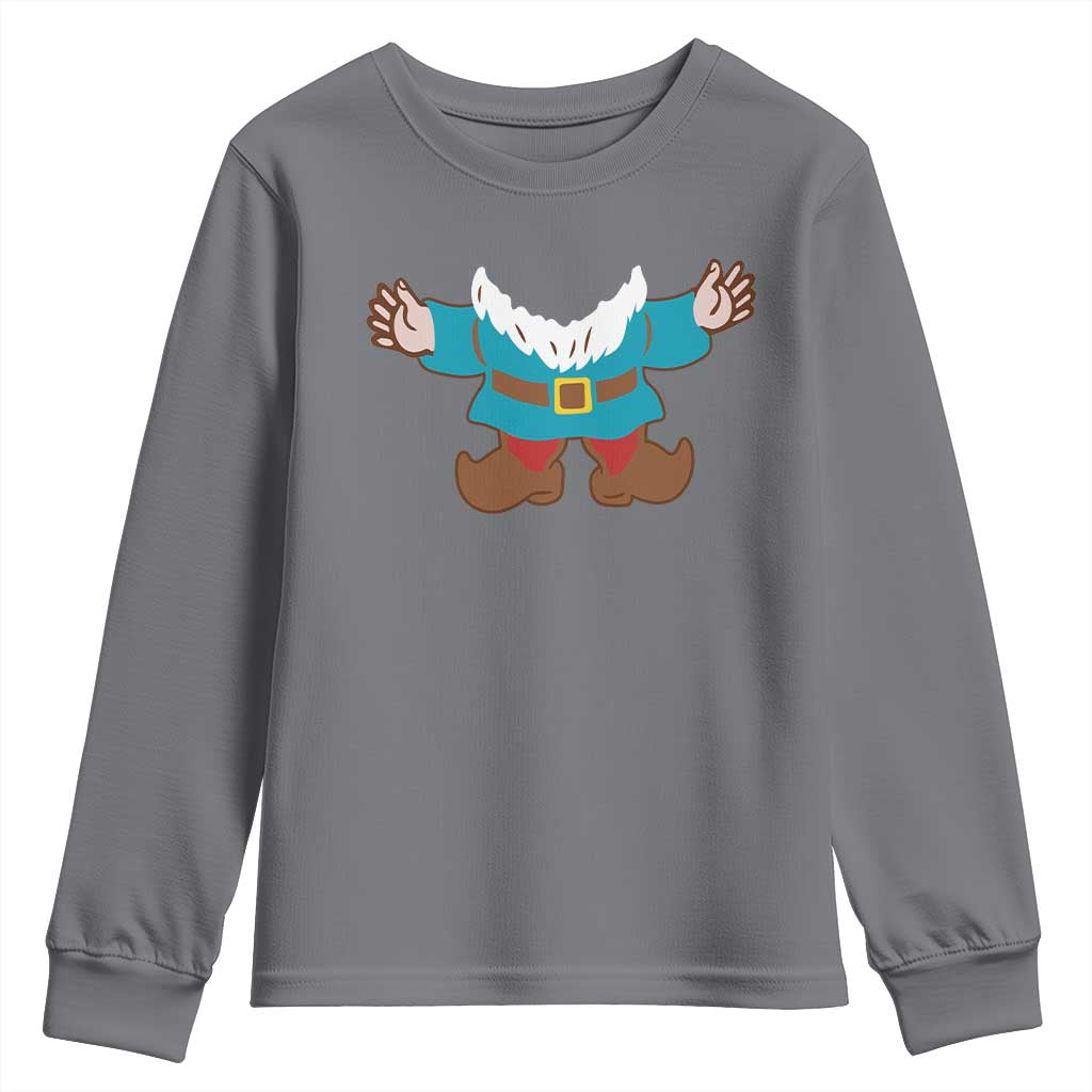 Funny Halloween Youth Sweatshirt Garden Gnome Body Costume Beard TS11 Charcoal Print Your Wear