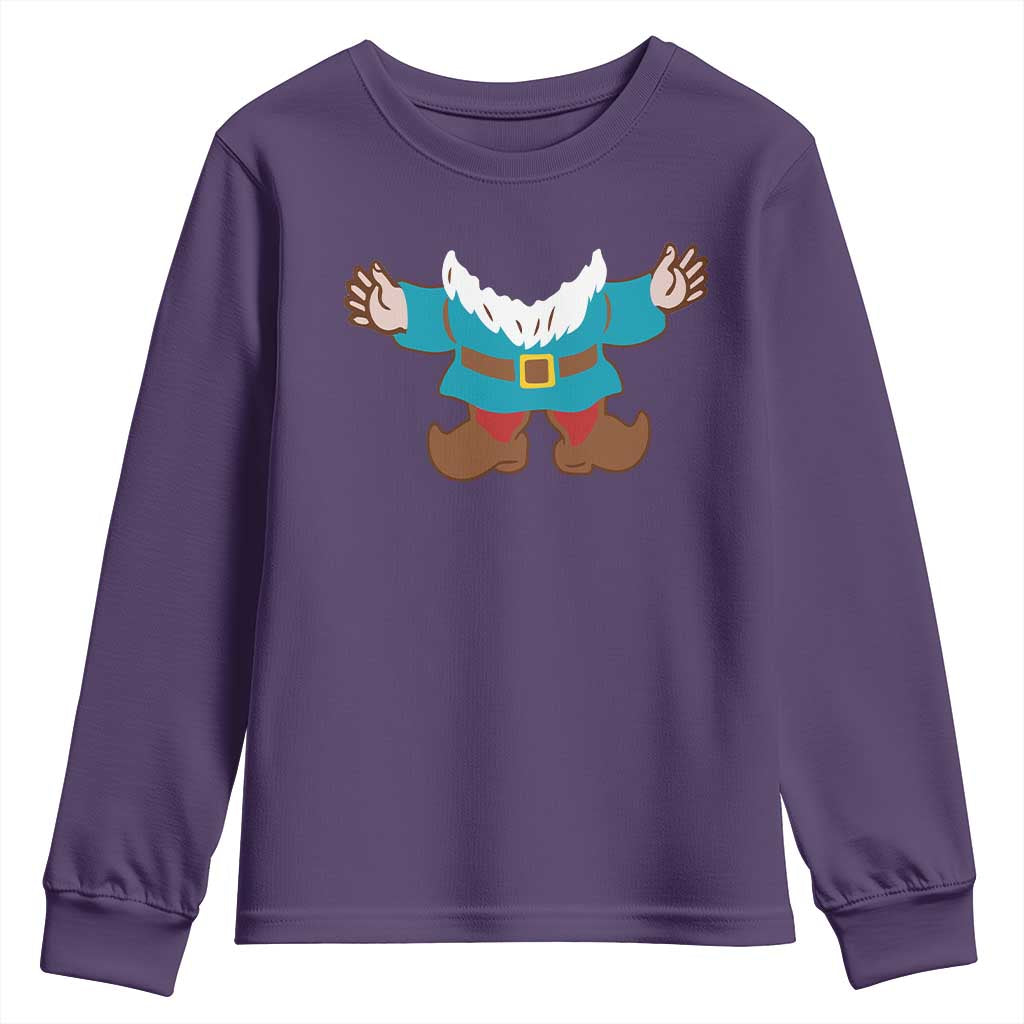 Funny Halloween Youth Sweatshirt Garden Gnome Body Costume Beard TS11 Purple Print Your Wear
