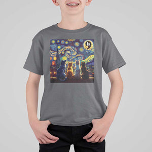 Funny Harris Halloween T Shirt For Kid Comma La Kamala Starry Night Van Gogh Cats Punctuation TS11 Charcoal Print Your Wear