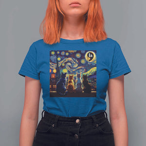 Funny Harris Halloween T Shirt For Women Comma La Kamala Starry Night Van Gogh Cats Punctuation TS11 Royal Blue Print Your Wear