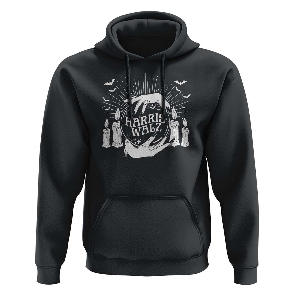 Harris Walz Hoodie Witch For Kamala Crystal Ball Halloween Candle Bat TS11 Black Print Your Wear