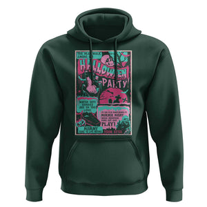 Halloween Party Poster Hoodie Terror Old Time Halloween Horror Movies Characters Skull Mummy Grave TS11 Dark Forest Green Print Your Wear