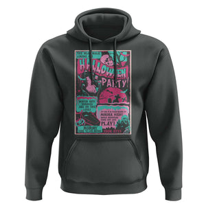 Halloween Party Poster Hoodie Terror Old Time Halloween Horror Movies Characters Skull Mummy Grave TS11 Dark Heather Print Your Wear