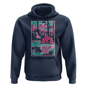 Halloween Party Poster Hoodie Terror Old Time Halloween Horror Movies Characters Skull Mummy Grave TS11 Navy Print Your Wear