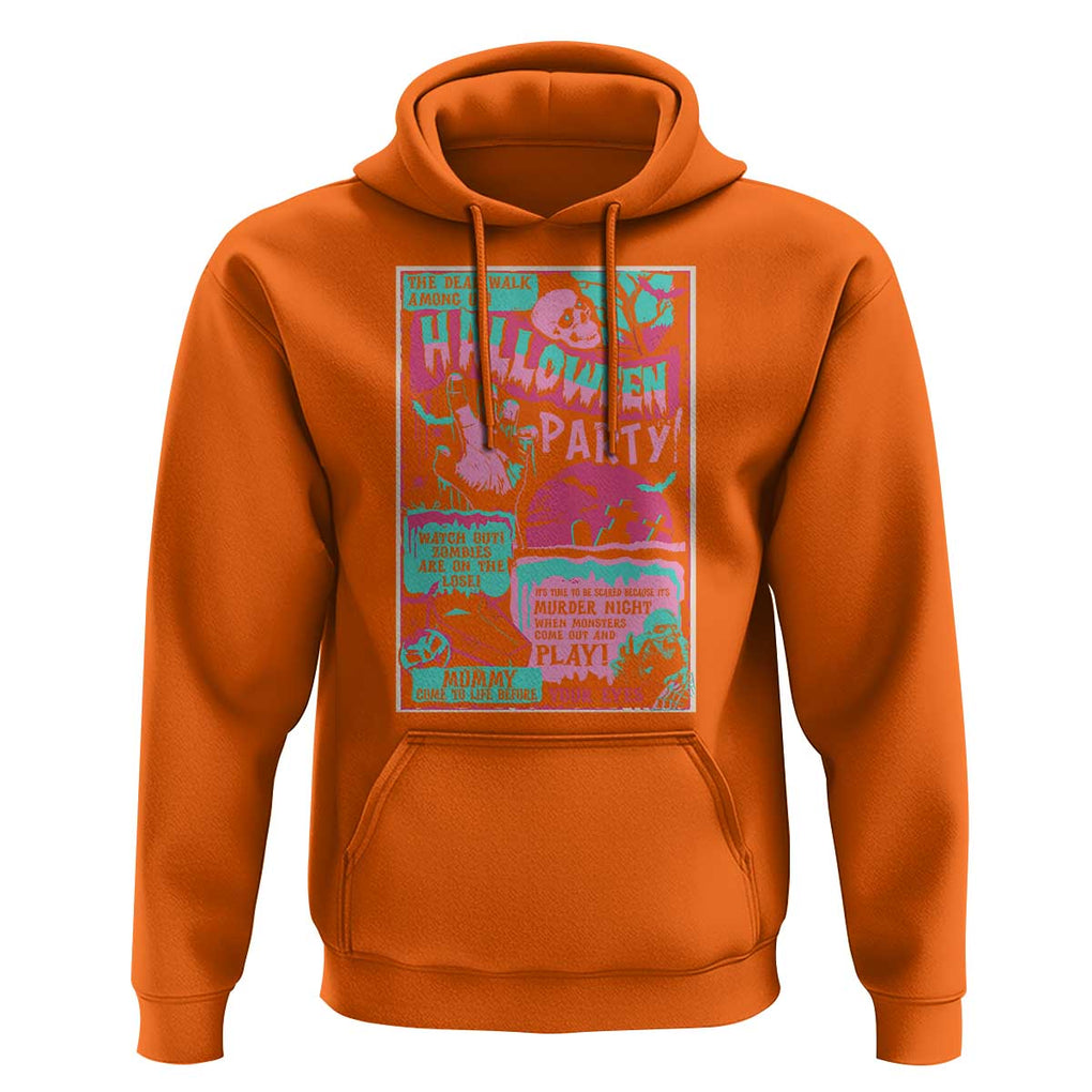 Halloween Party Poster Hoodie Terror Old Time Halloween Horror Movies Characters Skull Mummy Grave TS11 Orange Print Your Wear