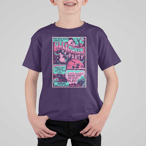 Halloween Party Poster T Shirt For Kid Terror Old Time Halloween Horror Movies Characters Skull Mummy Grave TS11 Purple Print Your Wear