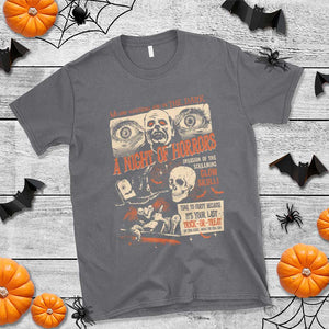 Halloween T Shirt Vintage Horror Movies Poster Skull Witch Grave Zombie TS11 Charcoal Print Your Wear