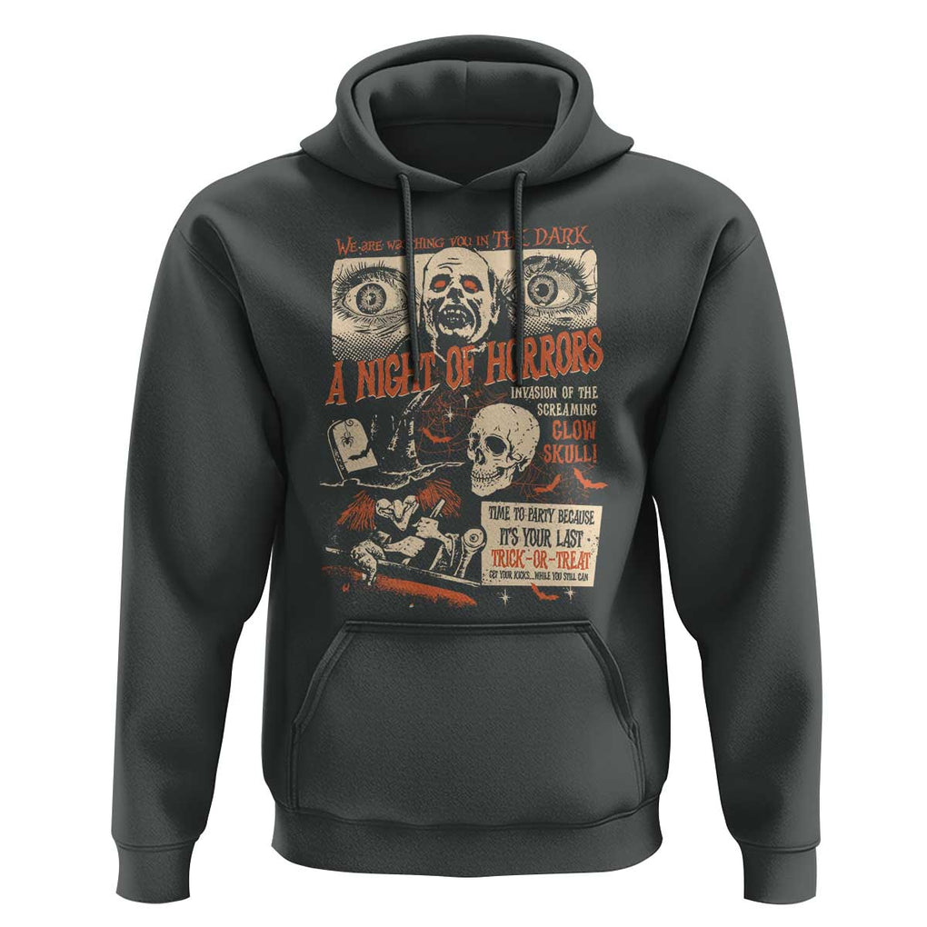 Halloween Hoodie Vintage Horror Movies Poster Skull Witch Grave Zombie TS11 Dark Heather Print Your Wear