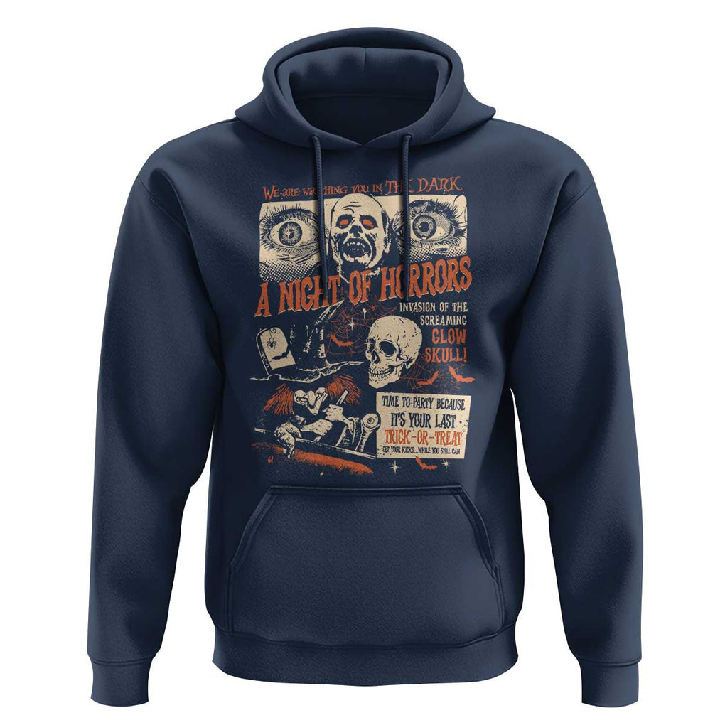 Halloween Hoodie Vintage Horror Movies Poster Skull Witch Grave Zombie TS11 Navy Print Your Wear