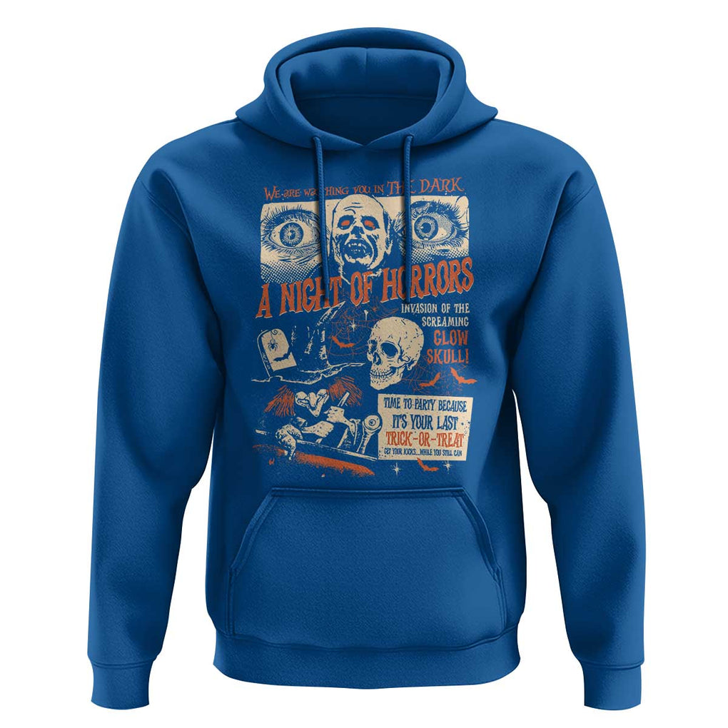 Halloween Hoodie Vintage Horror Movies Poster Skull Witch Grave Zombie TS11 Royal Blue Print Your Wear
