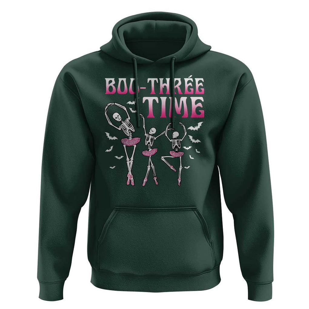 Funny Halloween Ballet Hoodie Boo Three Time Bourree Skeleton Dancer Bat TS11 Dark Forest Green Print Your Wear