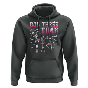 Funny Halloween Ballet Hoodie Boo Three Time Bourree Skeleton Dancer Bat TS11 Dark Heather Print Your Wear