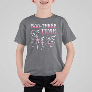 Funny Halloween Ballet T Shirt For Kid Boo Three Time Bourree Skeleton Dancer Bat TS11 Charcoal Print Your Wear