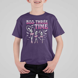Funny Halloween Ballet T Shirt For Kid Boo Three Time Bourree Skeleton Dancer Bat TS11 Purple Print Your Wear