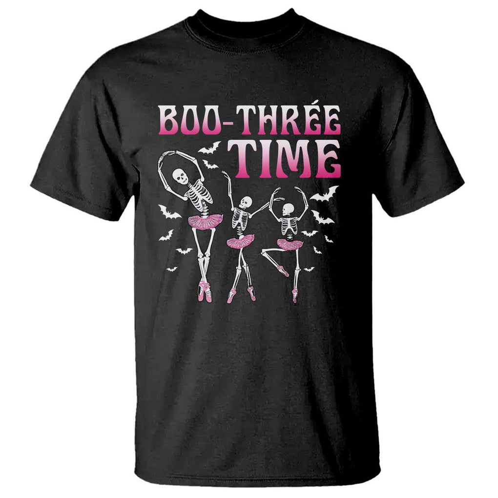 Funny Halloween Ballet T Shirt Boo Three Time Bourree Skeleton Dancer Bat TS11 Black Print Your Wear