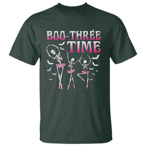 Funny Halloween Ballet T Shirt Boo Three Time Bourree Skeleton Dancer Bat TS11 Dark Forest Green Print Your Wear
