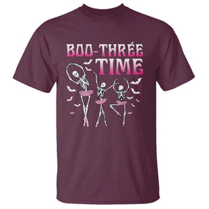 Funny Halloween Ballet T Shirt Boo Three Time Bourree Skeleton Dancer Bat TS11 Maroon Print Your Wear