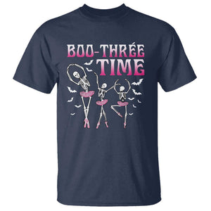 Funny Halloween Ballet T Shirt Boo Three Time Bourree Skeleton Dancer Bat TS11 Navy Print Your Wear