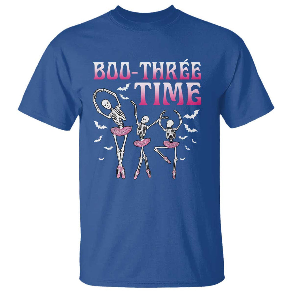 Funny Halloween Ballet T Shirt Boo Three Time Bourree Skeleton Dancer Bat TS11 Royal Blue Print Your Wear