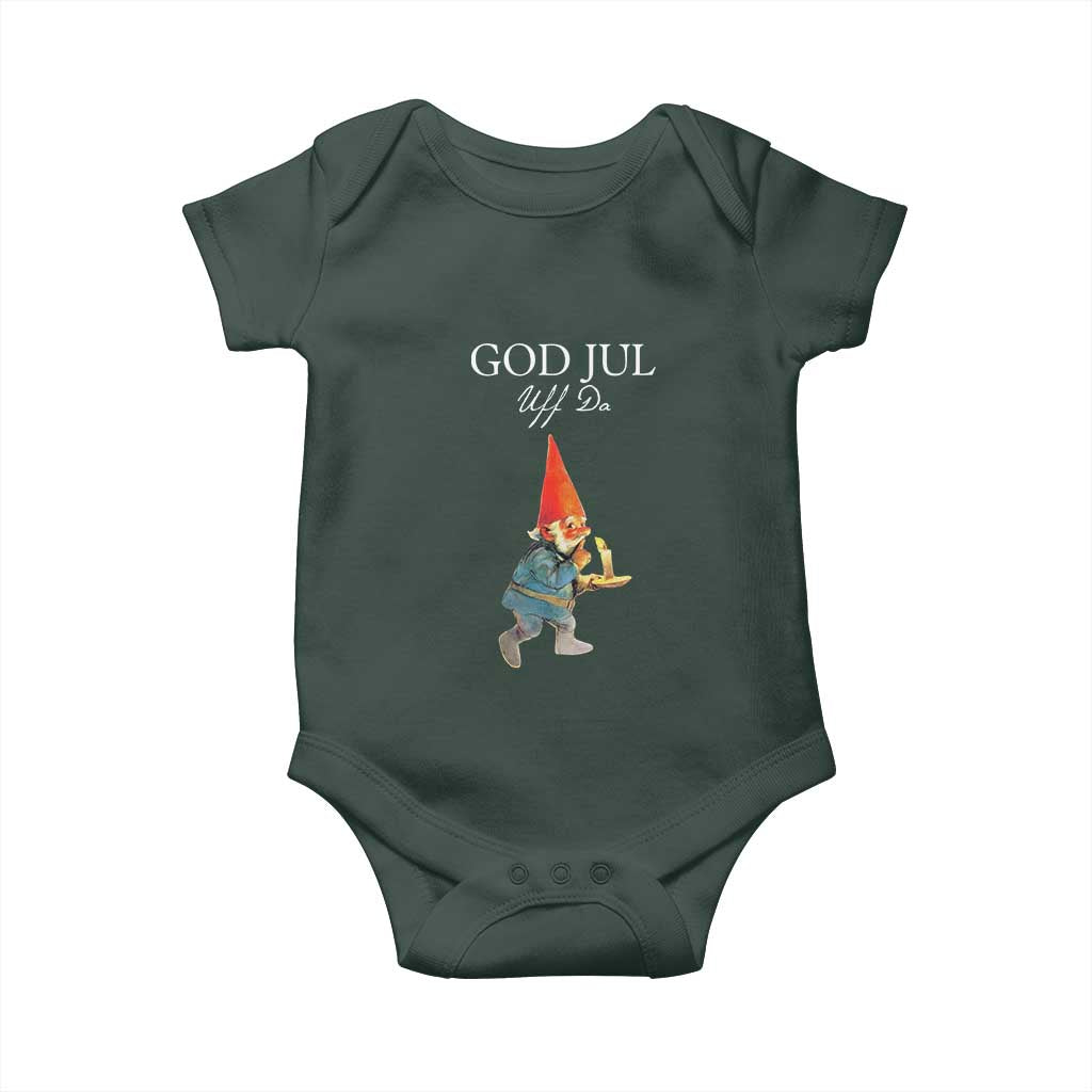 Funny Yule Tomte Baby Onesie God Jul Uff Da Swedish Christmas Gnome TS11 Print Your Wear