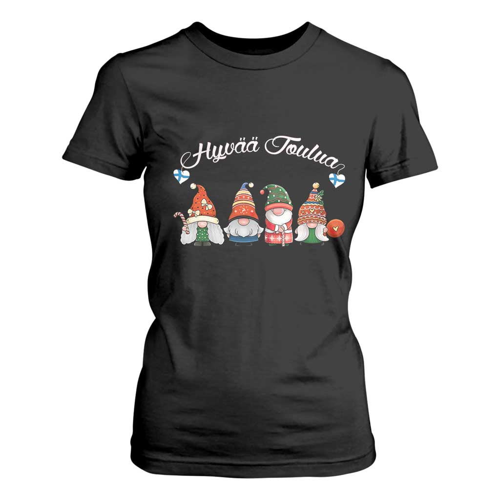 Hyvaa Joulua T Shirt For Women Finland Christmas Gnome Korsns Sweater TS11 Black Print Your Wear