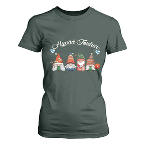 Hyvaa Joulua T Shirt For Women Finland Christmas Gnome Korsns Sweater TS11 Dark Forest Green Print Your Wear
