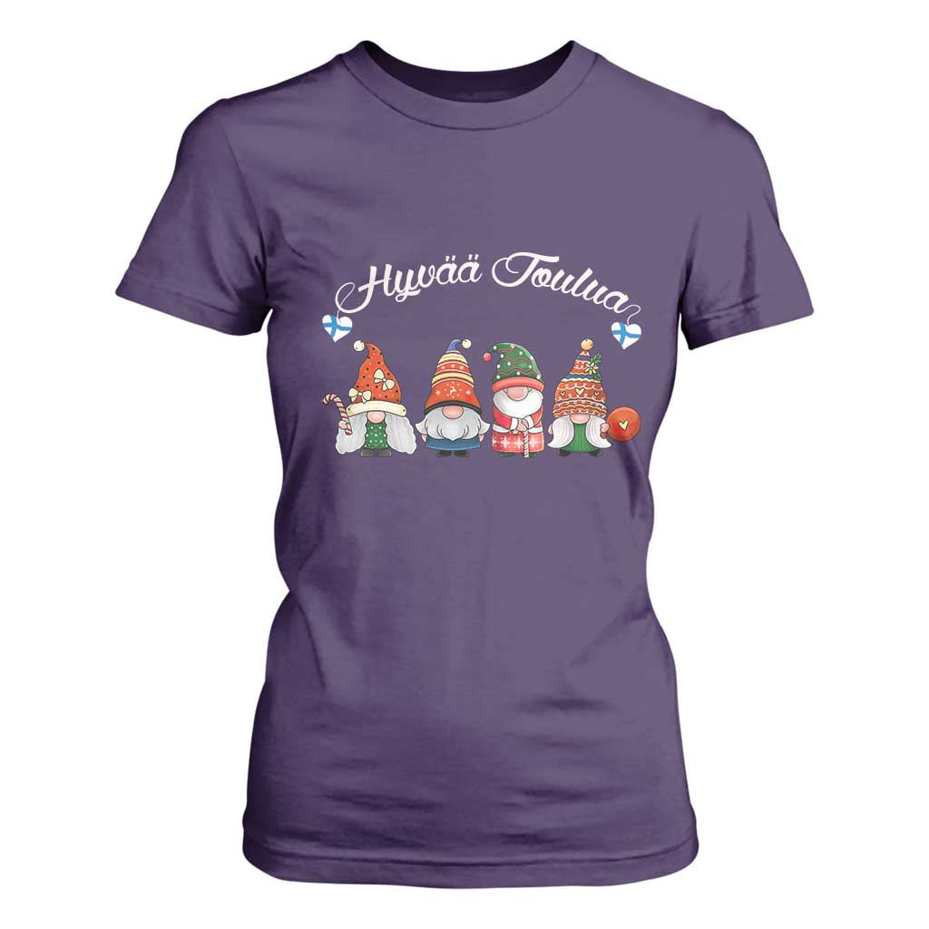 Hyvaa Joulua T Shirt For Women Finland Christmas Gnome Korsns Sweater TS11 Purple Print Your Wear